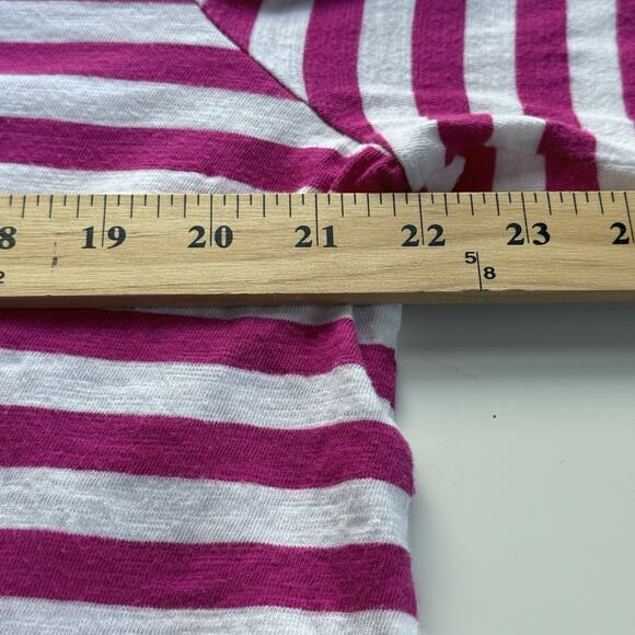 Chicos Top Womens Size 3 (XL) Pink White Stripe Funnel Neck Long Sleeve Zenergy - Picture 3 of 6